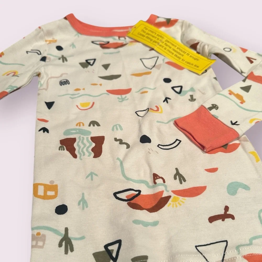 New With Partial Tag Toddler Cat & Jack Coral and Cream Southwest Theme Pajamas